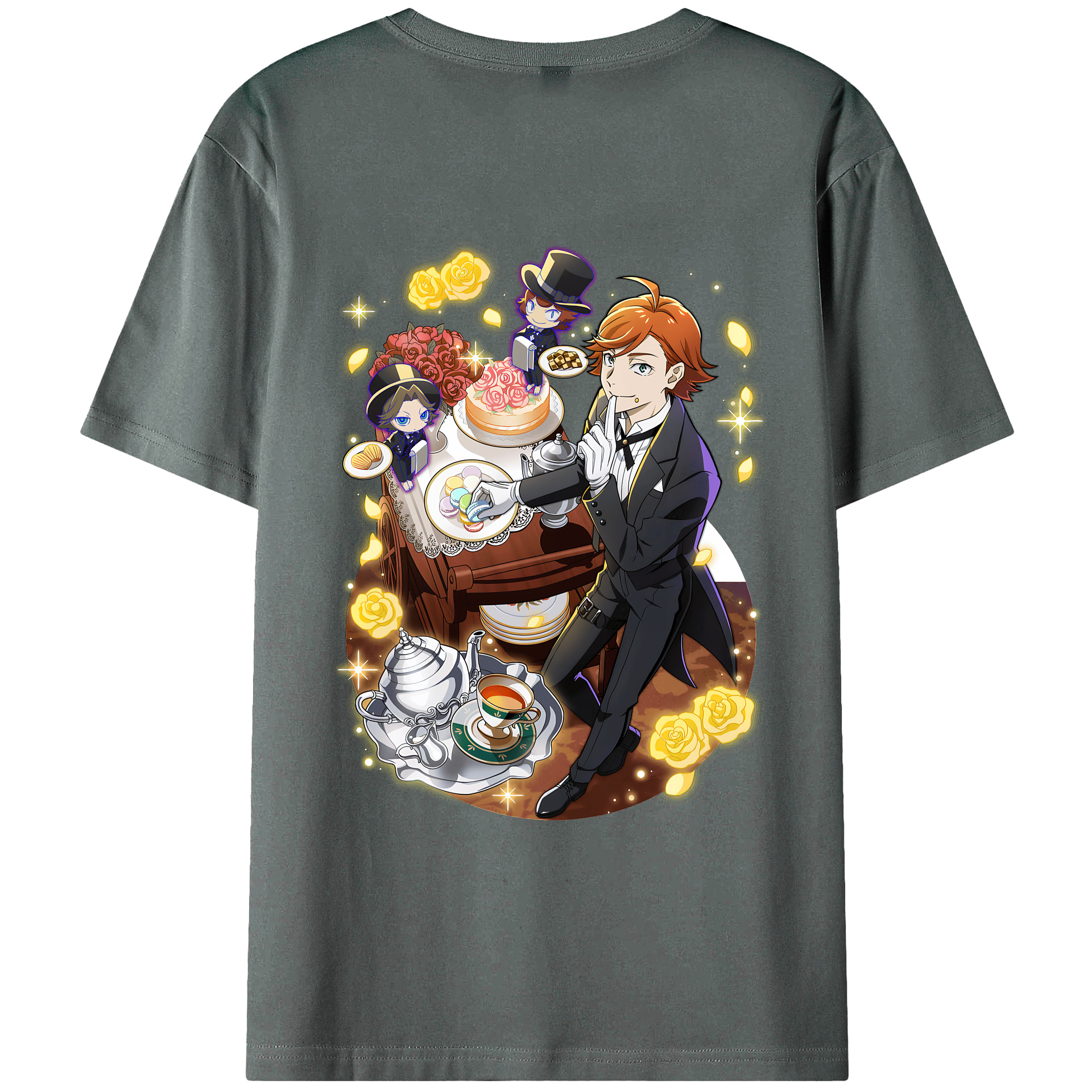 （画像用） 文豪ストレイドッグス Bungo Stray Dogs 綿100％ メンズ半袖Tシャツ（バックプリント） 通気性